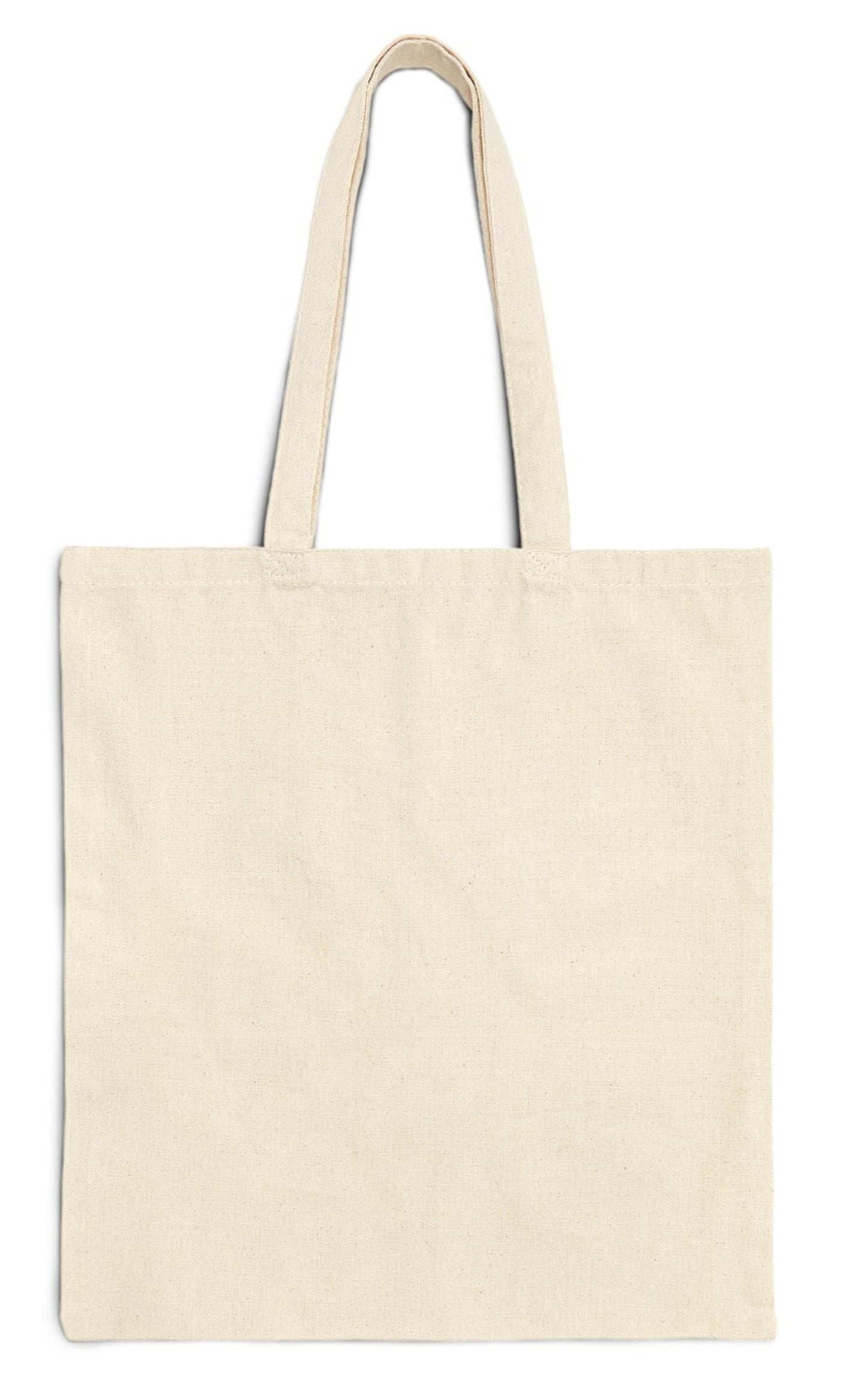 back of bridesmaid cotton canvas tote bag in natural color