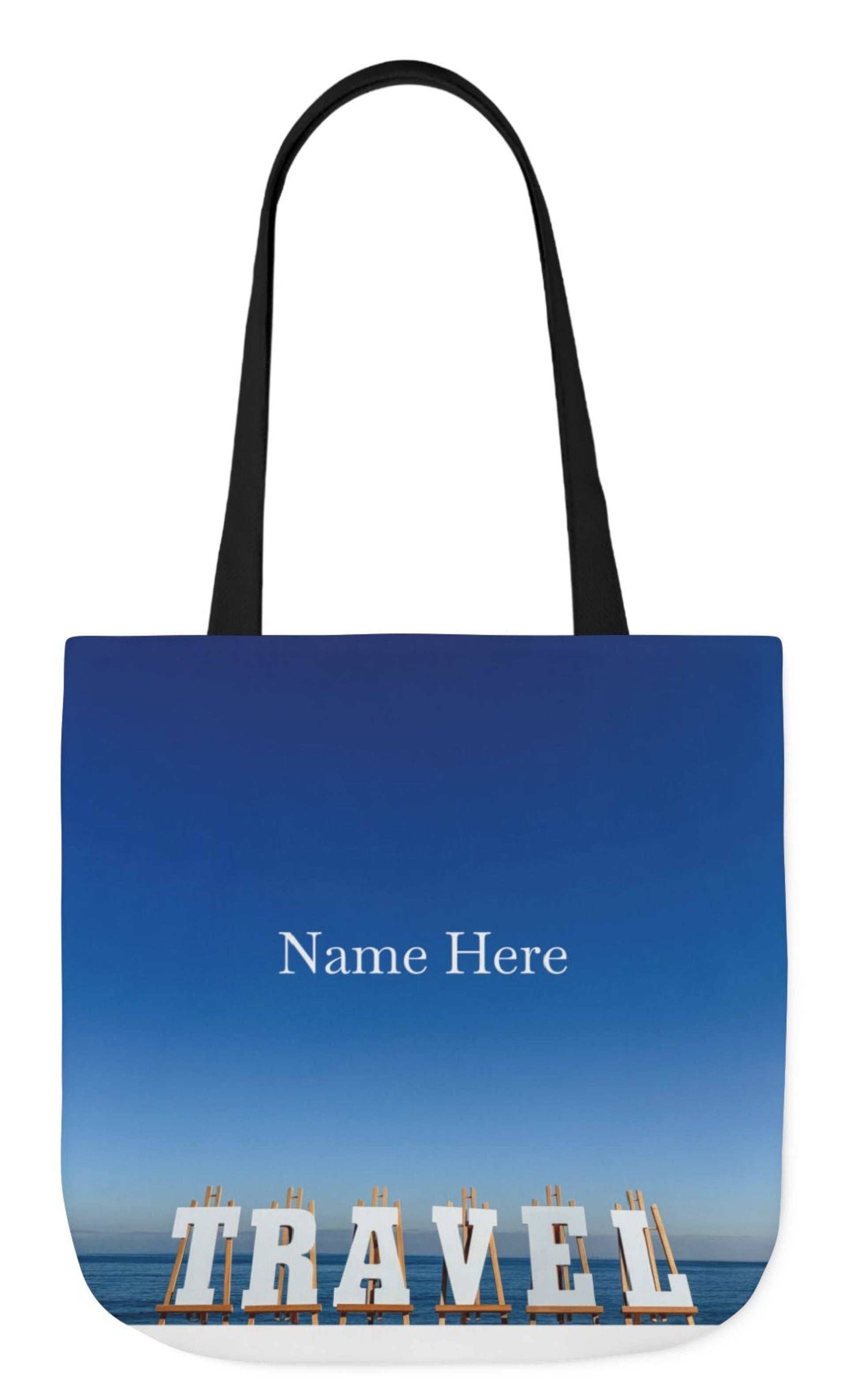 personalized travel tote bag 18 x 18 with black handles