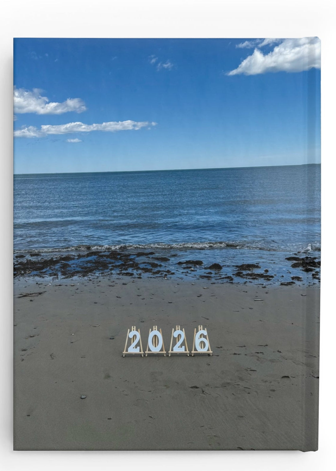 2026 Hardcover Blank Journal - Ruled Line. “2026 Seagull on the Beach”