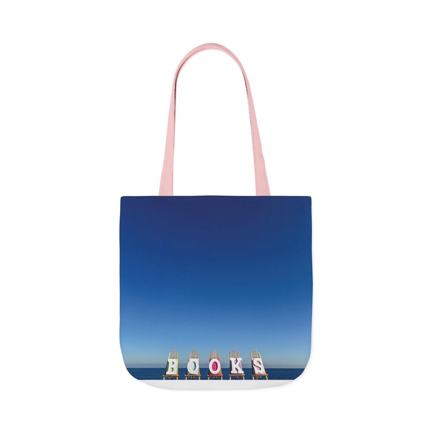 Book Tote Bag 18” x 18” different print on each side.5 Handle Color Options. “Seaside & Beachfront Book Tote Bag”