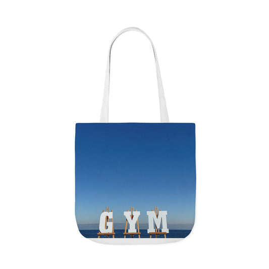 Gym Tote Bag “18 x 18” Same Print on Each Side. 4 Handle Color Options. “Seaside Gym Bag”.