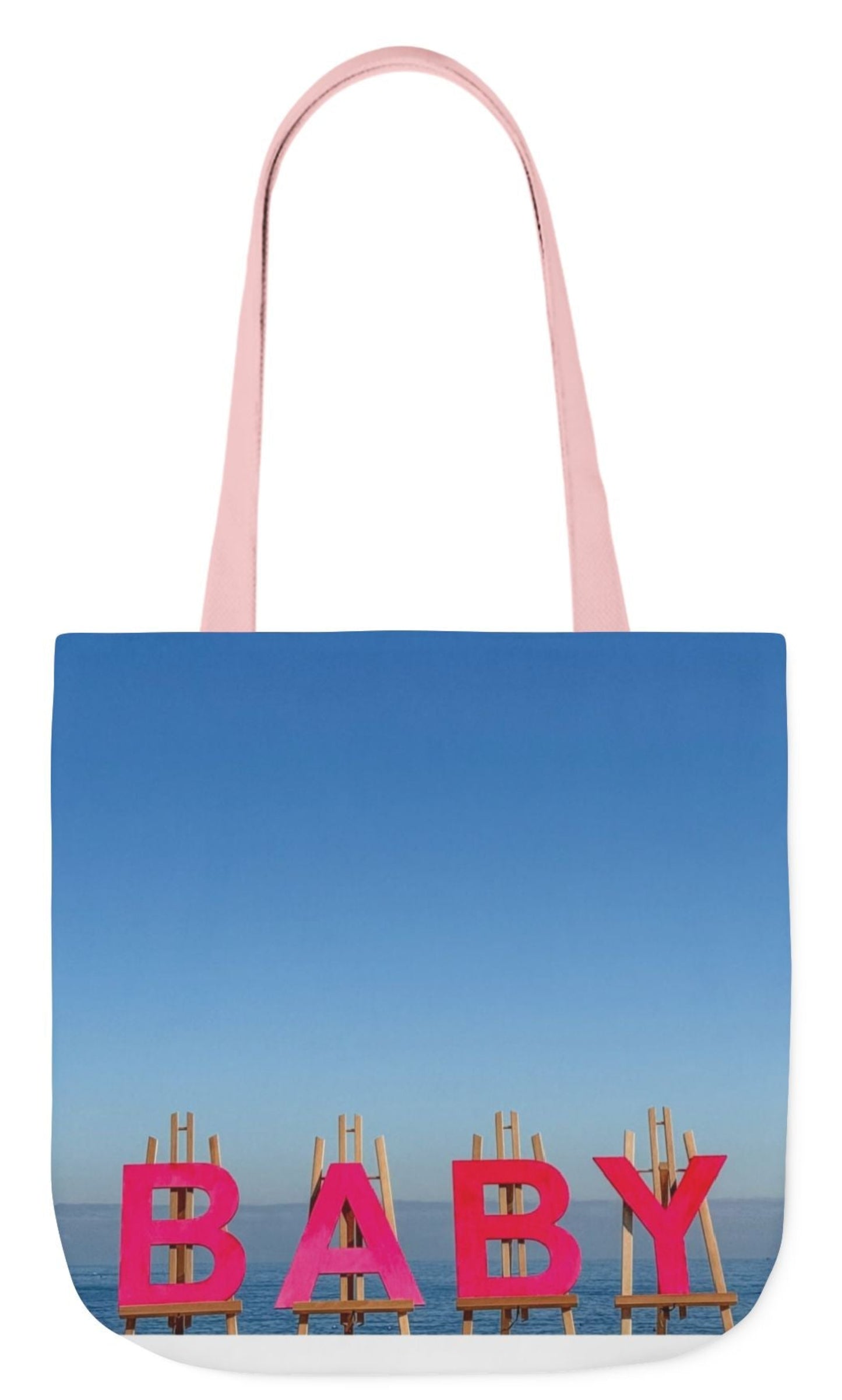 baby girl tote bag pink handles baby gift 18" x 18"