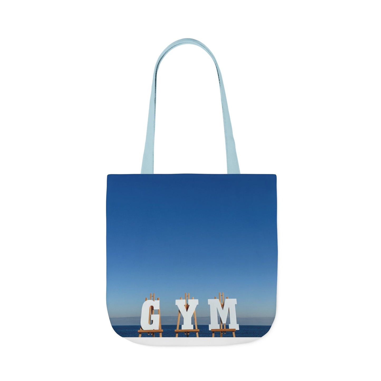 Gym Tote Bag “18 x 18” Same Print on Each Side. 4 Handle Color Options. “Seaside Gym Bag”.