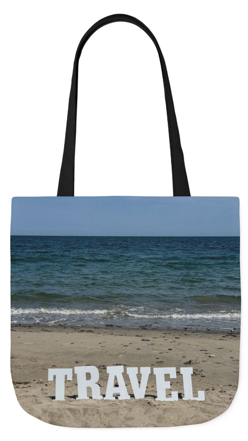 Travel Tote Bag 18” x 18” Same Print on Each Side. 4 Different Handle Color Options. “Beach Travel Bag Personalized"