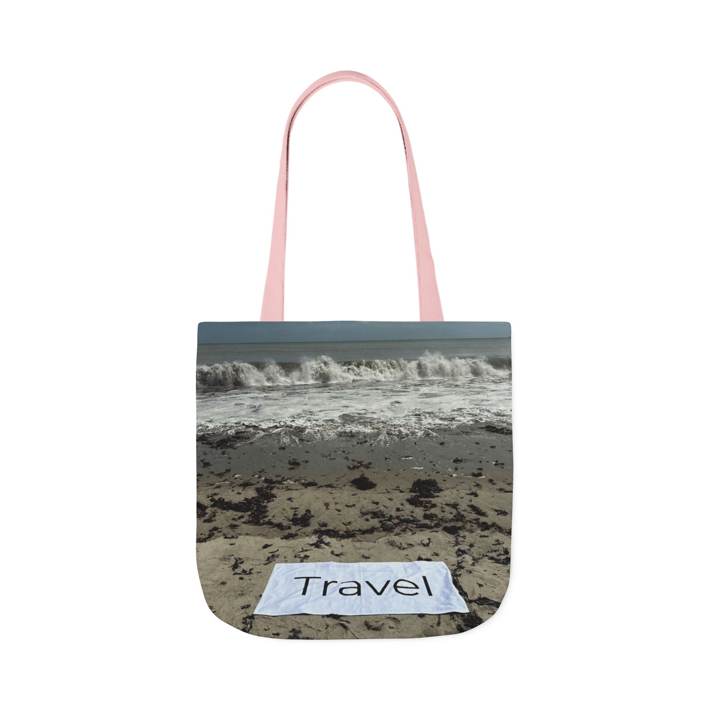 Travel Tote Bag 18” x 18” Same Allover Print on each Side. 4 Handle Color Options. “Wild Waves Travel Bag”