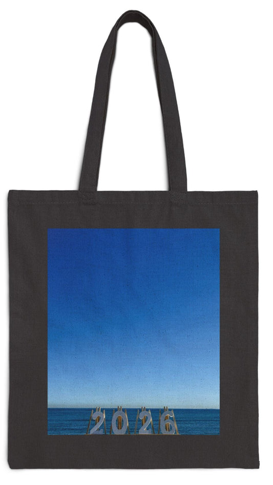 2026 Tote Bag Black Cotton Canvas Tote Bag. “Seaside 2026”