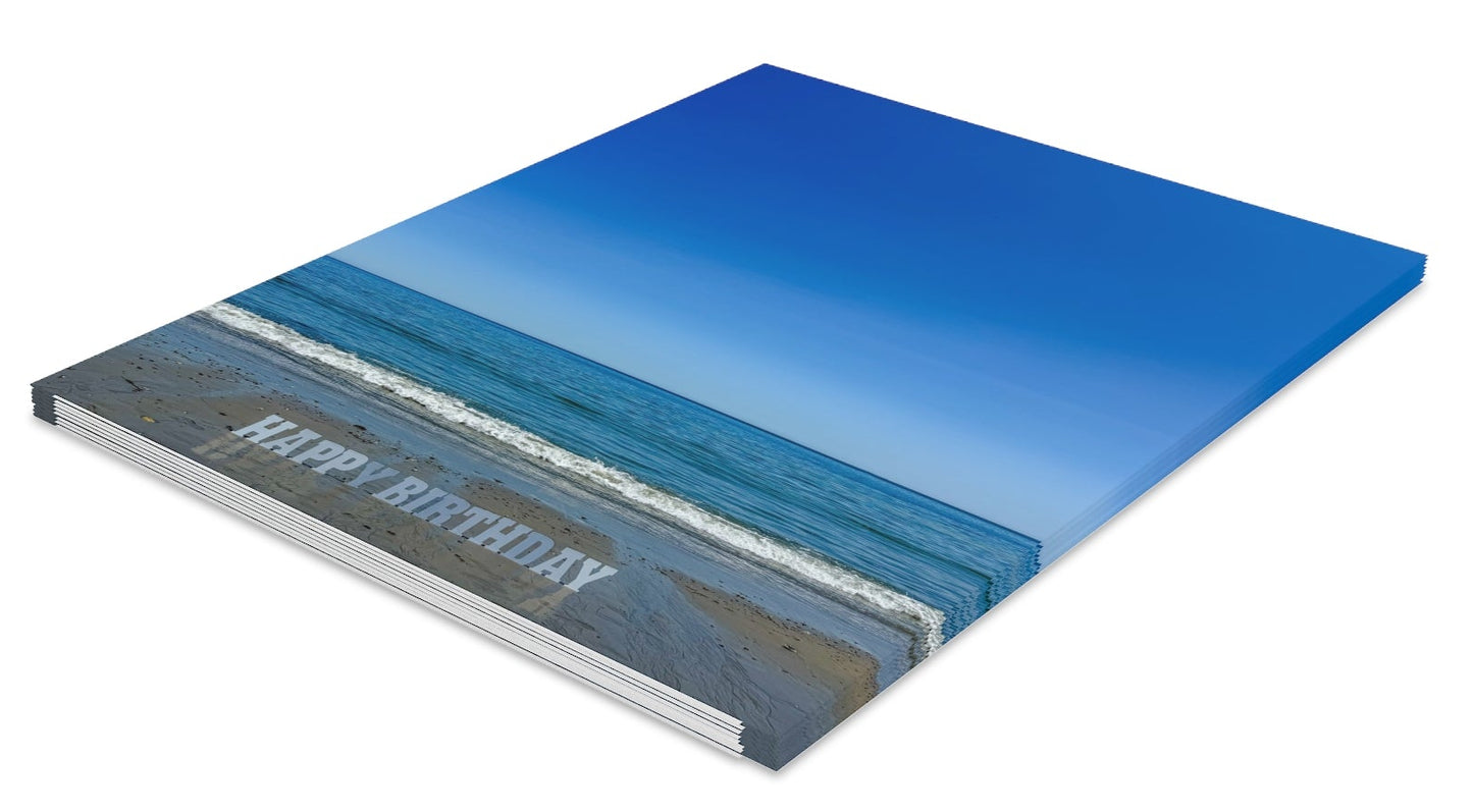 Beach Birthday Card 8 Pack with envelopes.