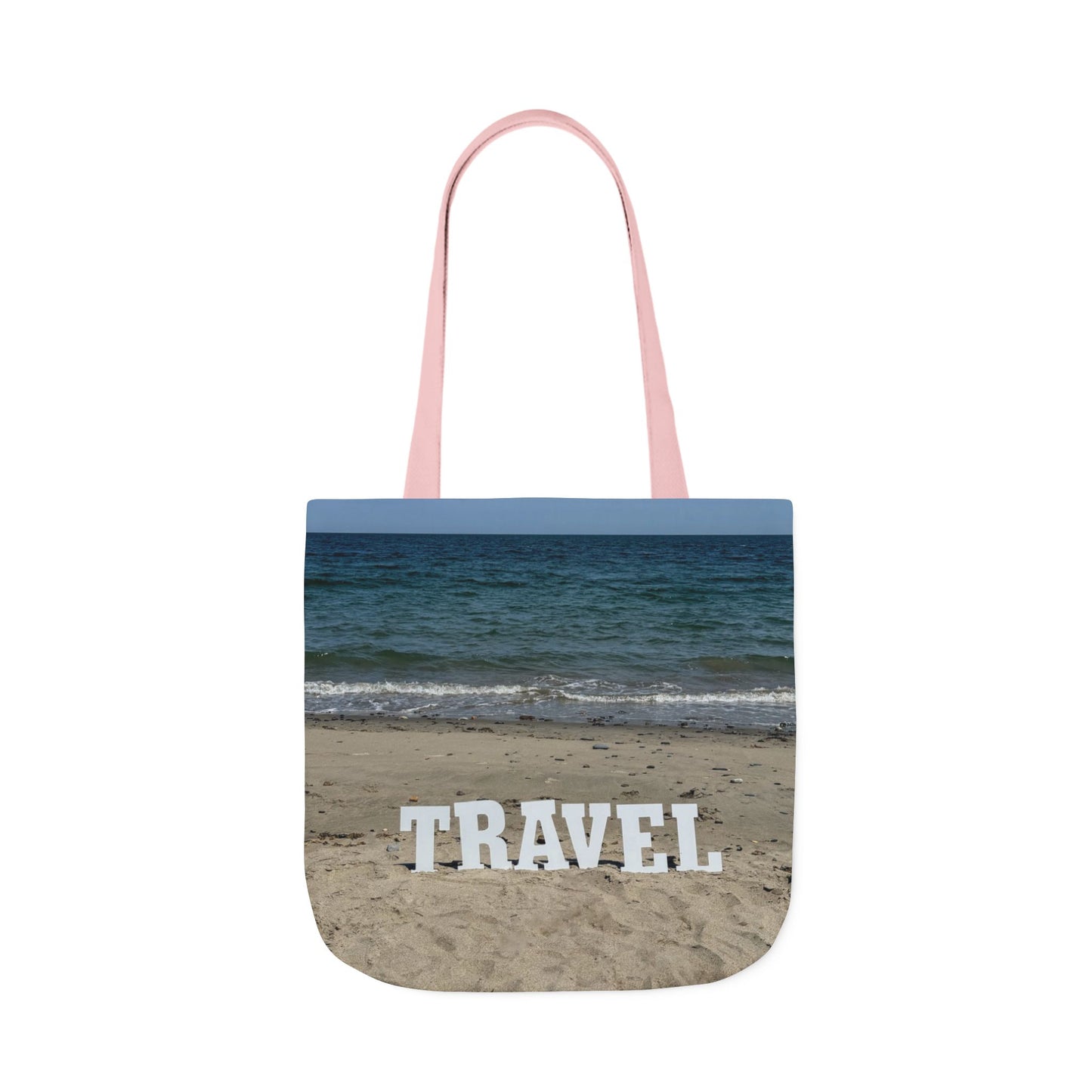 Travel Tote Bag 18” x 18” different print on each side. 5 Handle Color Choices. "Seaside & Beach Travel Bag"