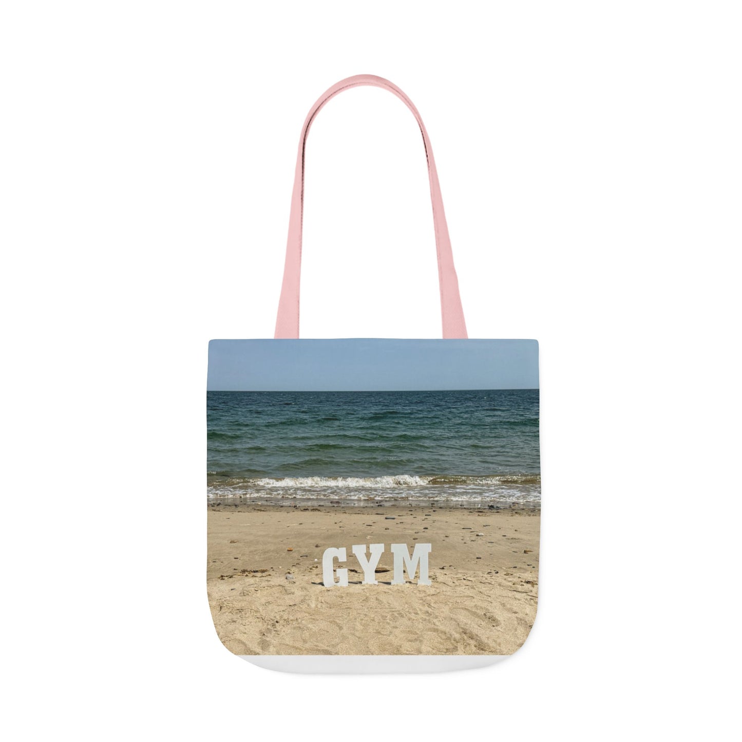 Gym Tote Bag 18” x 18” different print on each side. 5 Handle Color Options. “Seaside & Beach Gym Bag”