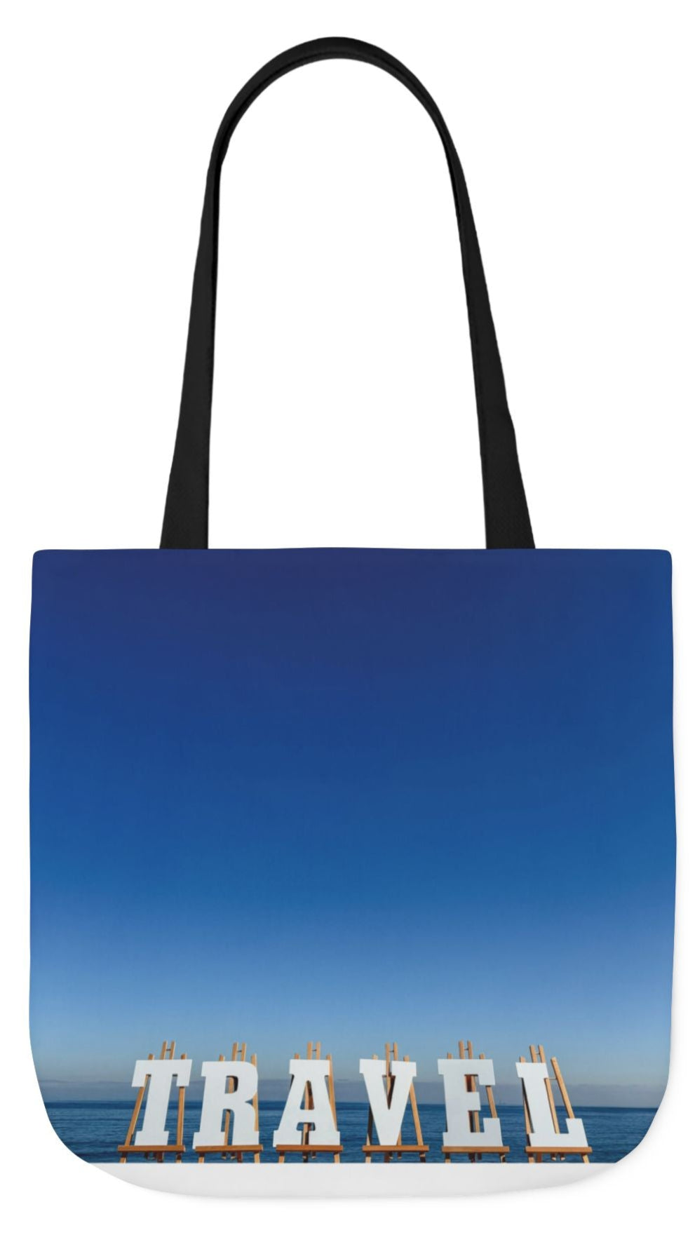 Travel Tote Bag 18" x 18" Same allover print on each side. 4 handle color options. "Seaside Travel Bag"