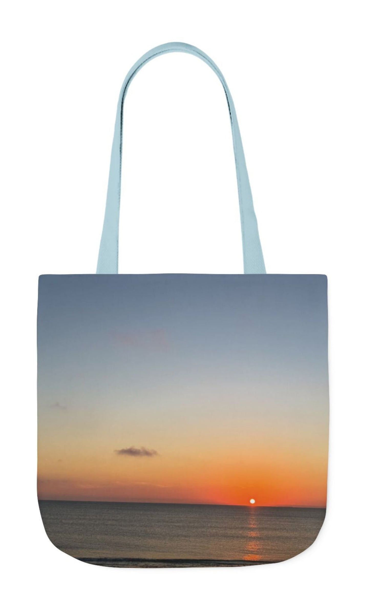 pet tote bag 13 x 13 blue handles sunrising