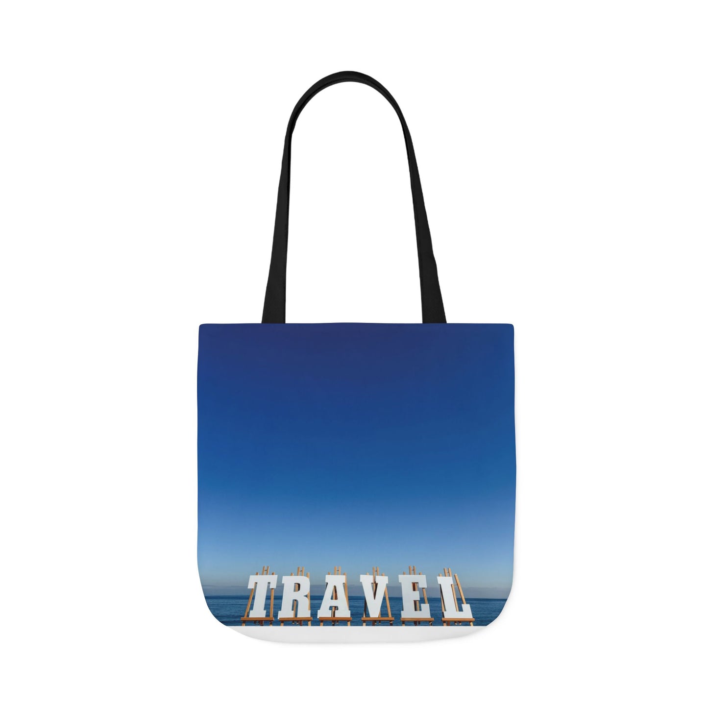 Travel Tote Bag 18" x 18" Same print on each side. 4 handle color options. "Seaside Travel Bag"