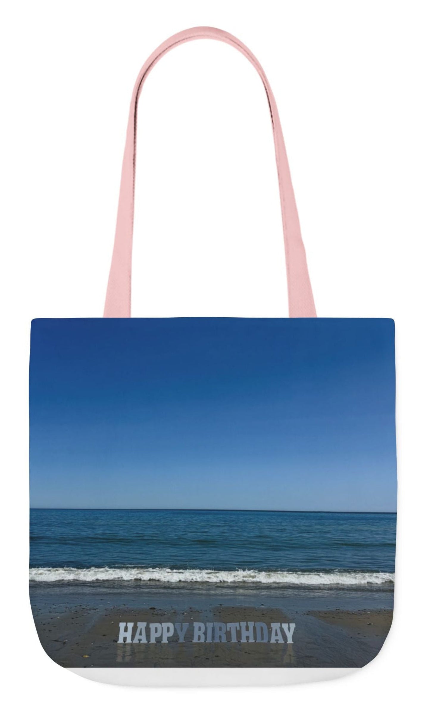 birthday tote bag with pink handles 18 x 18