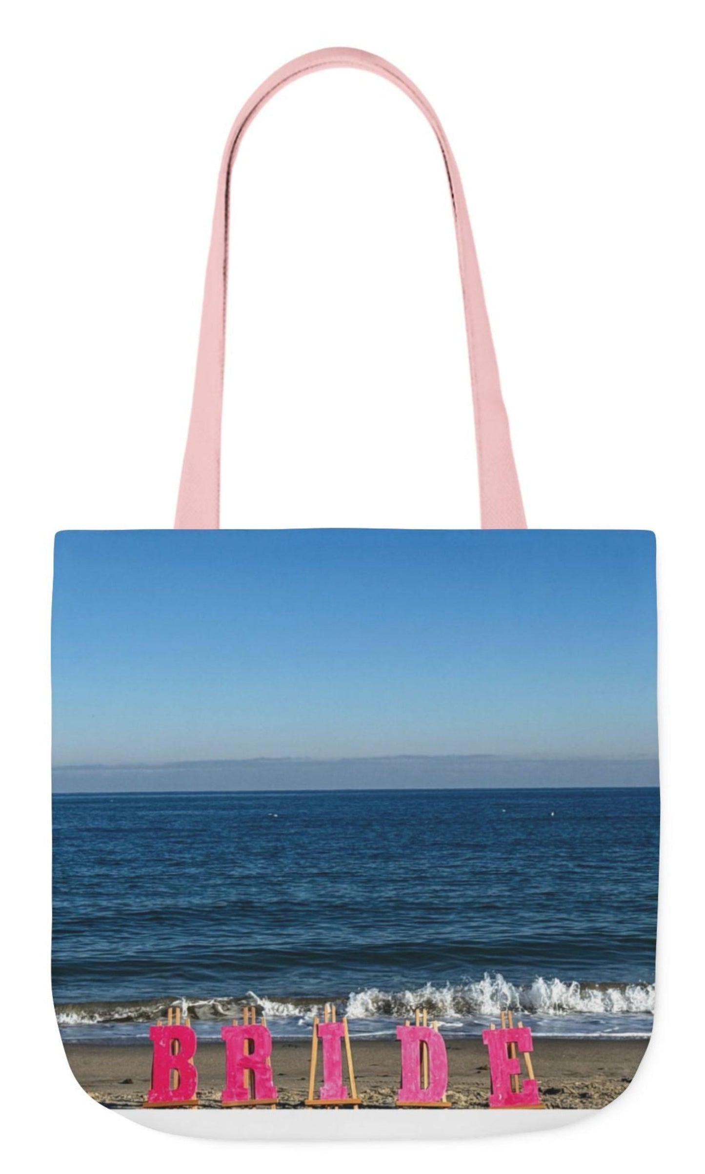 Personalized Beach Bride Bag 18" x 18" Pink or White handle choice