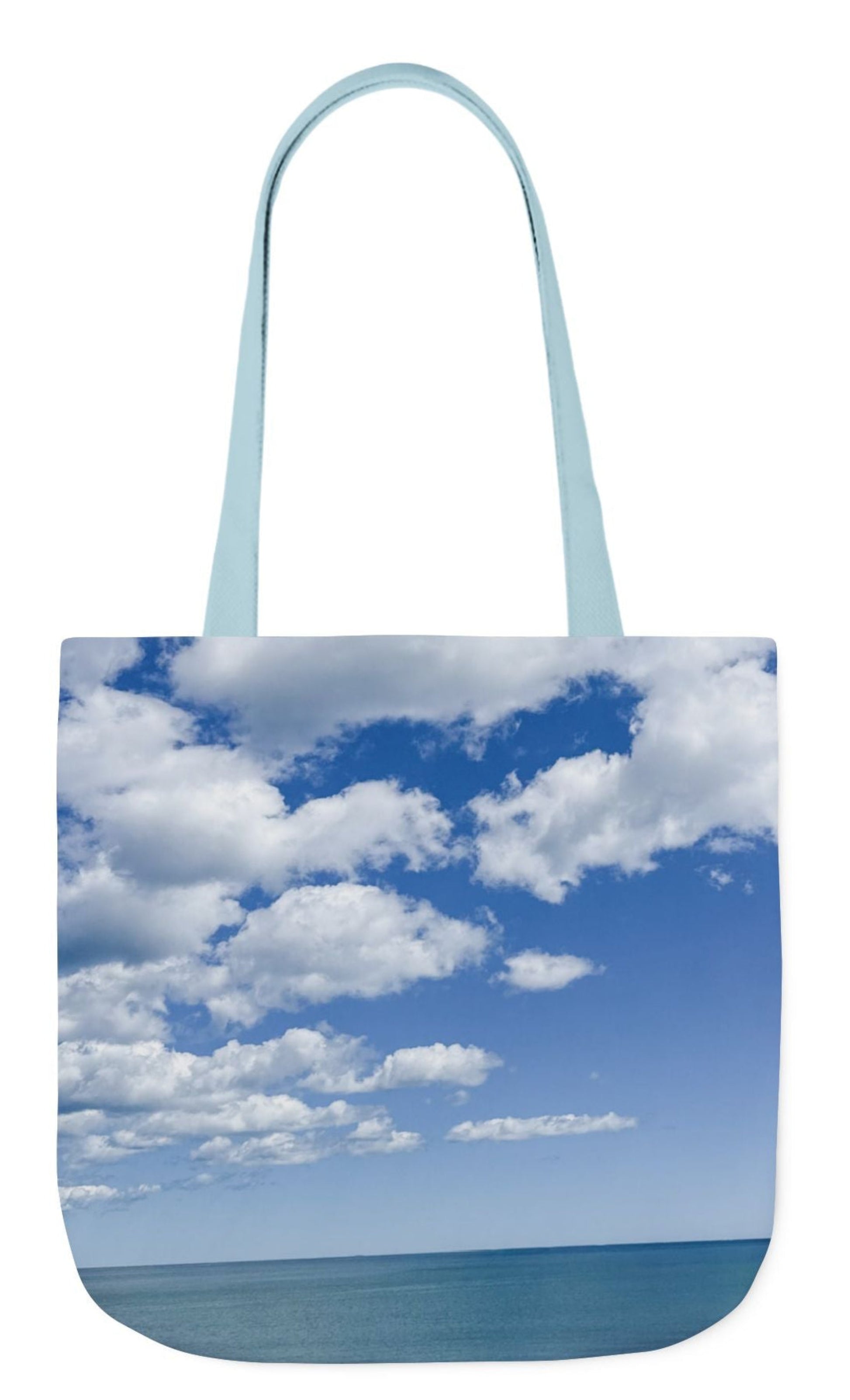 bride tote bag 18 x 18 with blue handles