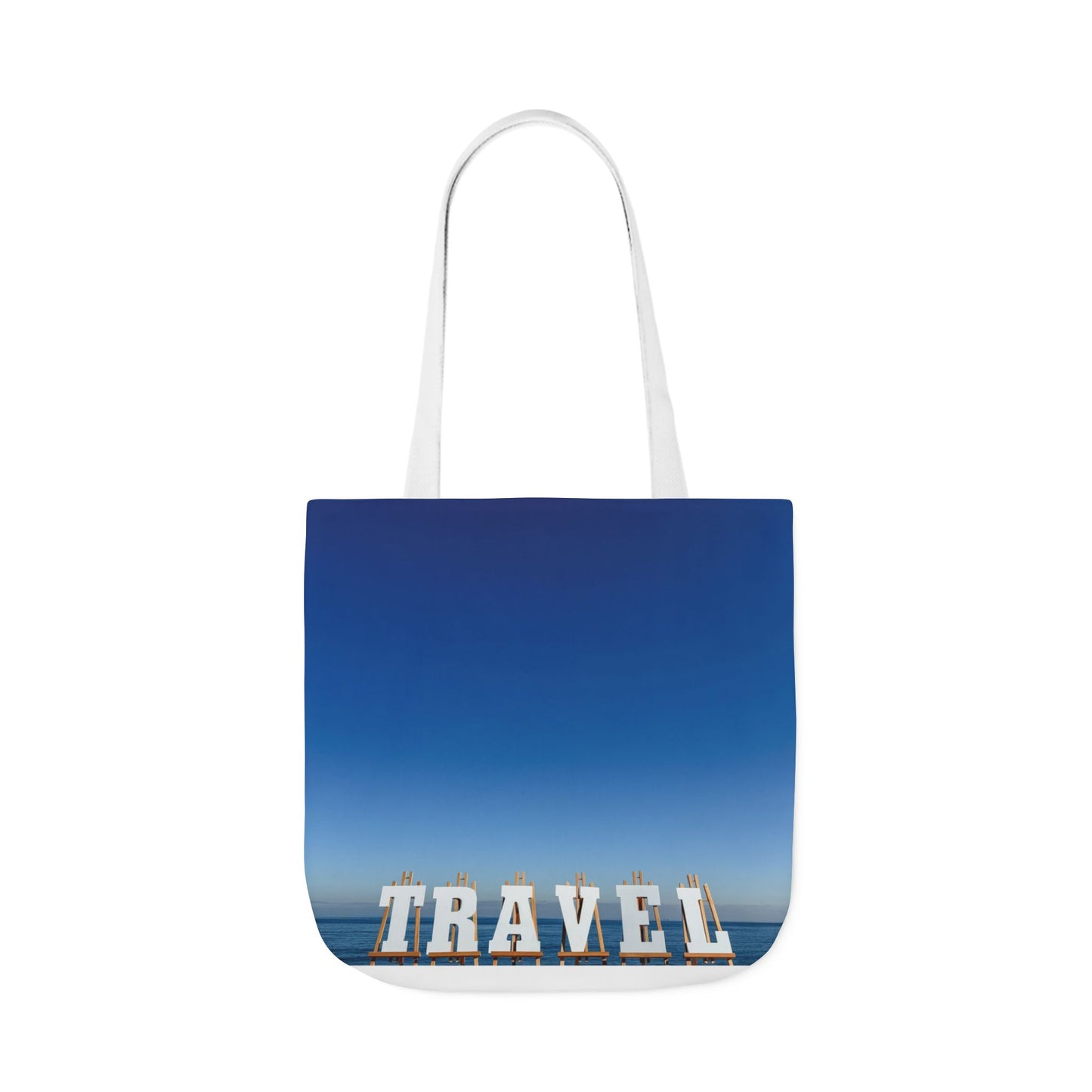 Travel Tote Bag 18" x 18" Same print on each side. 4 handle color options. "Seaside Travel Bag"
