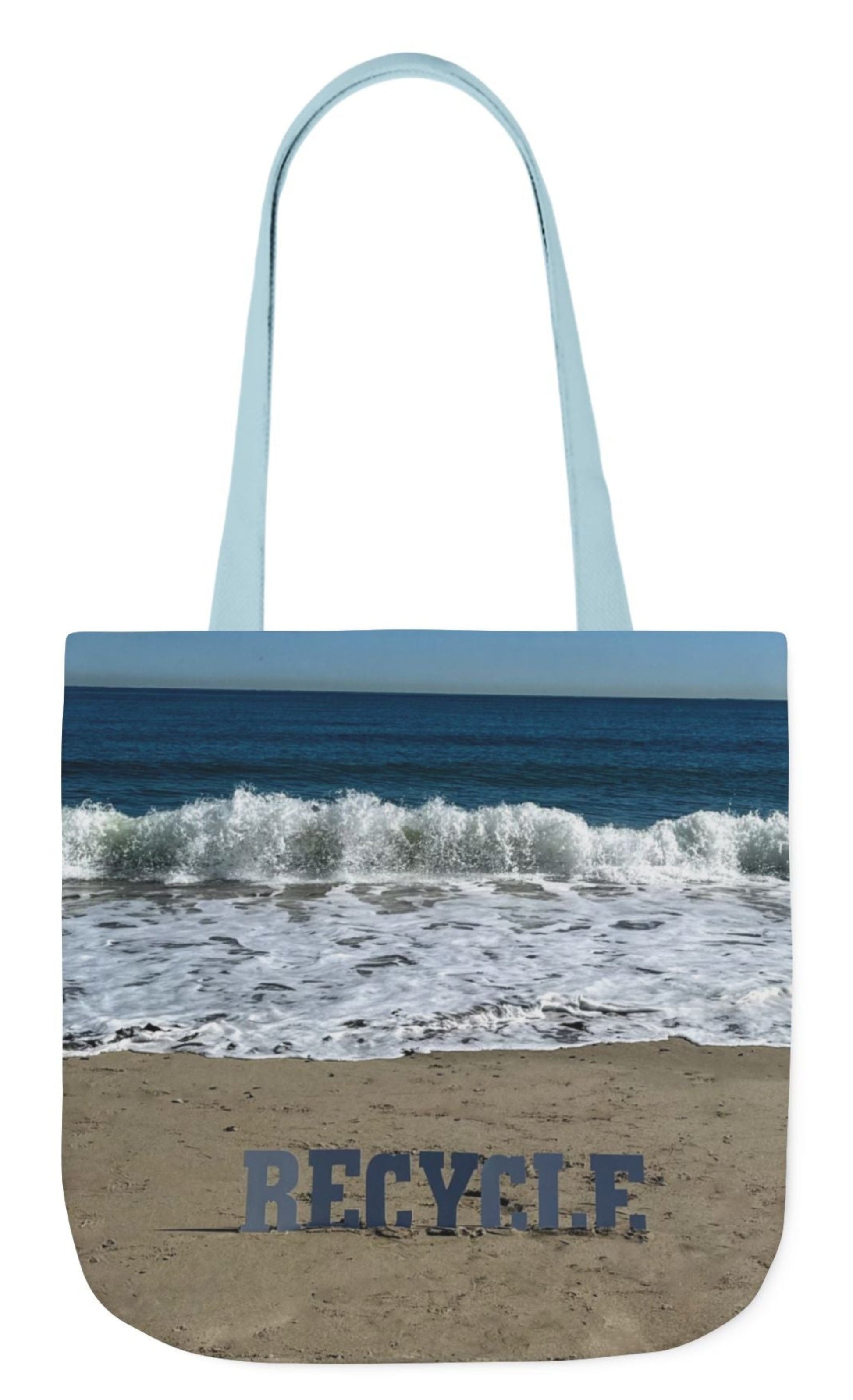 beach themed recycle tote bag