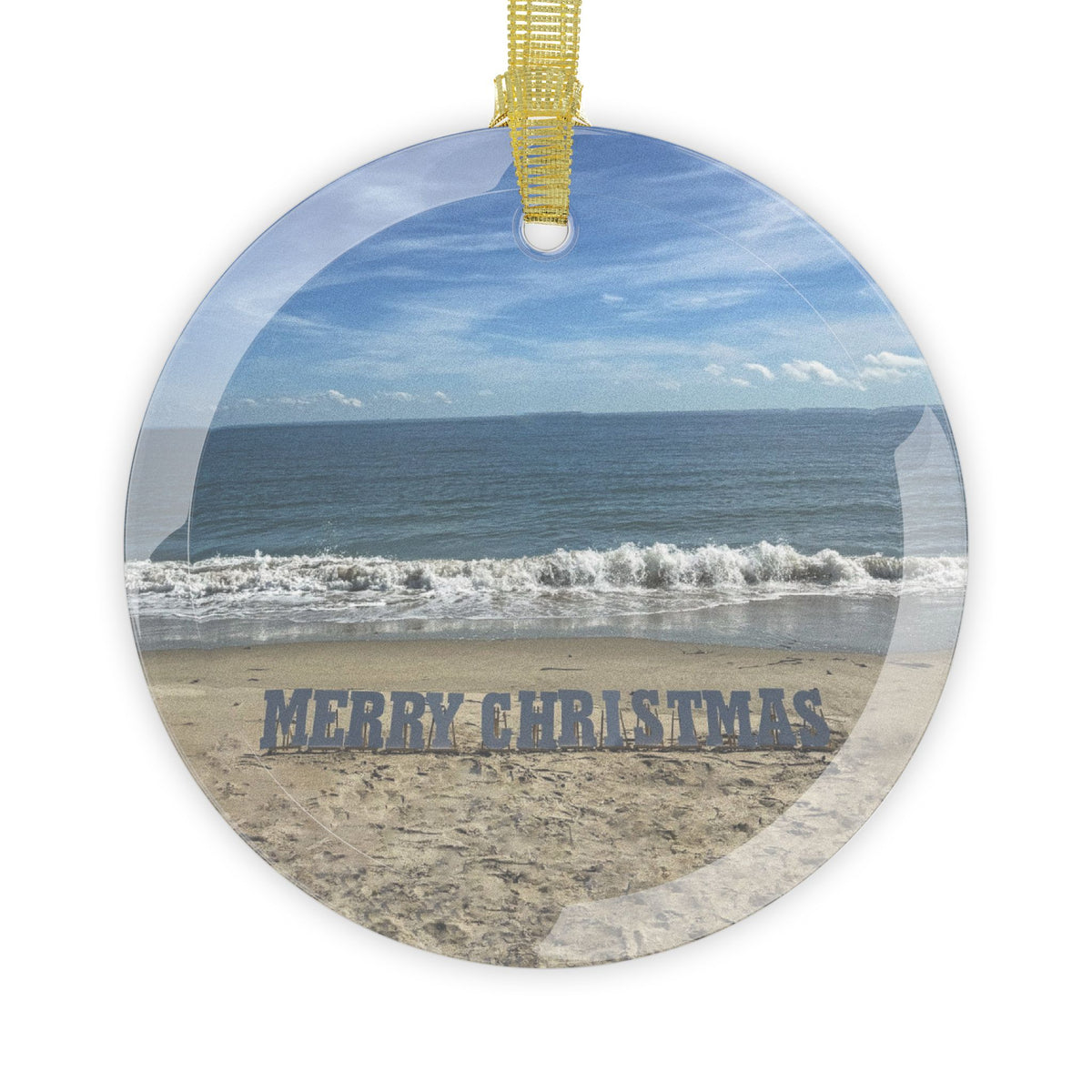 Christmas Glass Ornament "Merry Christmas"