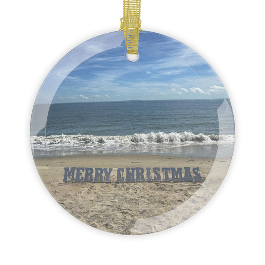 Christmas Glass Ornament "Merry Christmas"