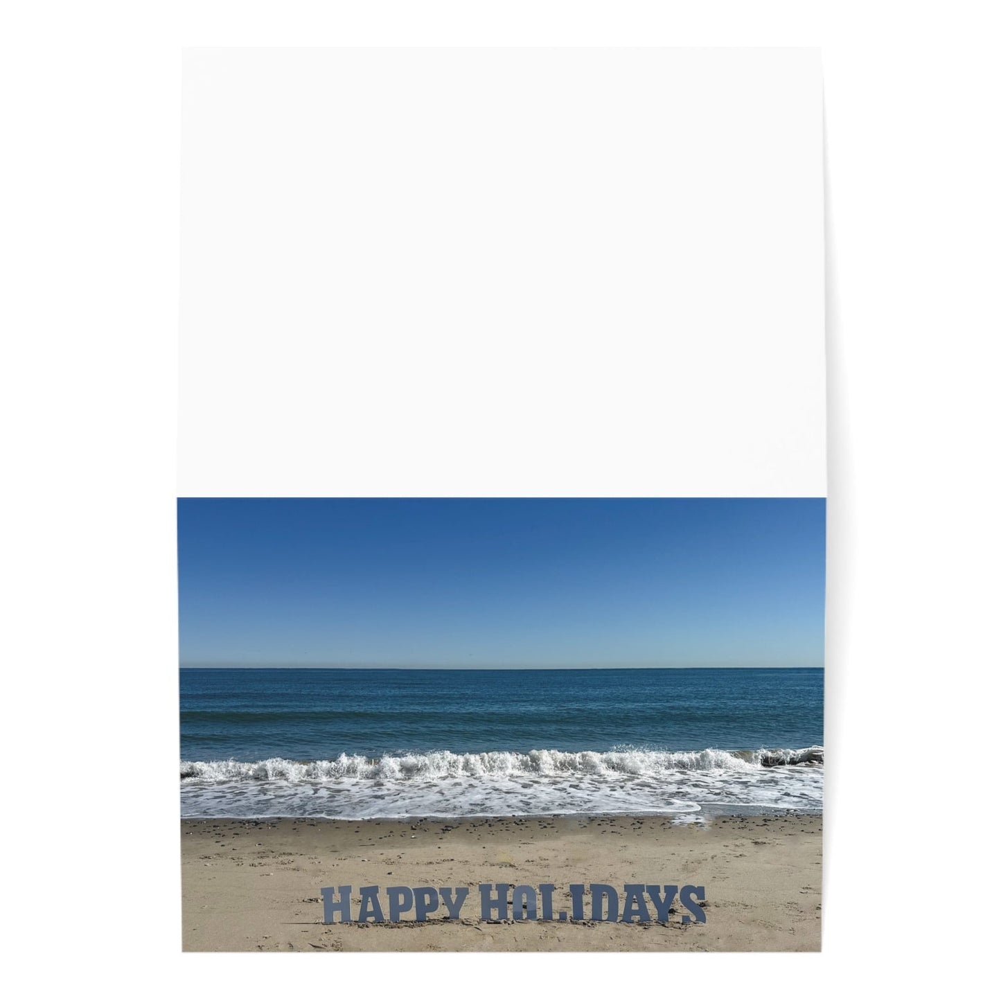 Happy Holidays Greeting Cards 10 Pack Blank inside with Envelopes. “Happy Holidays at the Beach”