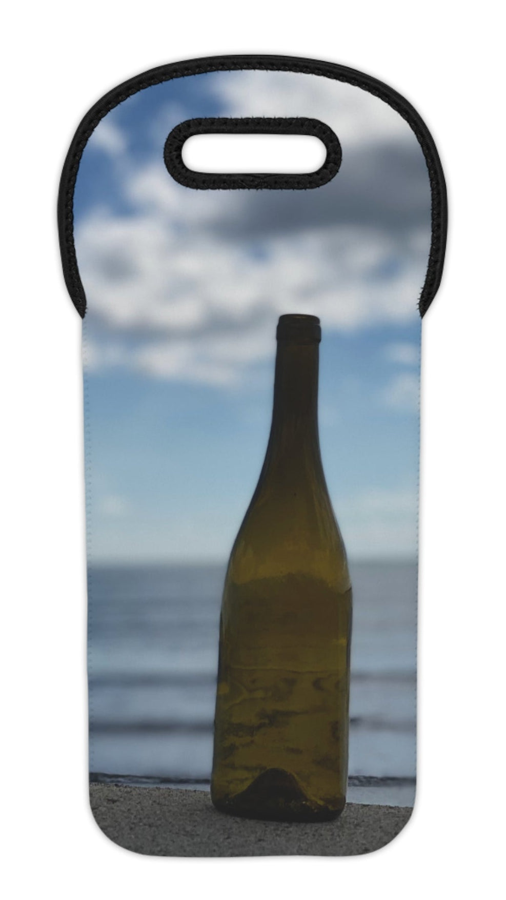 Wine Tote Bag for 1 Bottle with Same Print on Both Sides.  "Hazy Cloud Bottle"
