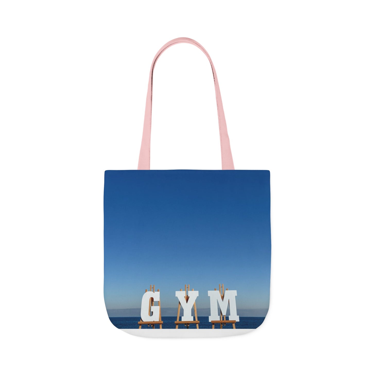 Gym Tote Bag “18 x 18” Same Print on Each Side. 4 Handle Color Options. “Seaside Gym Bag”.