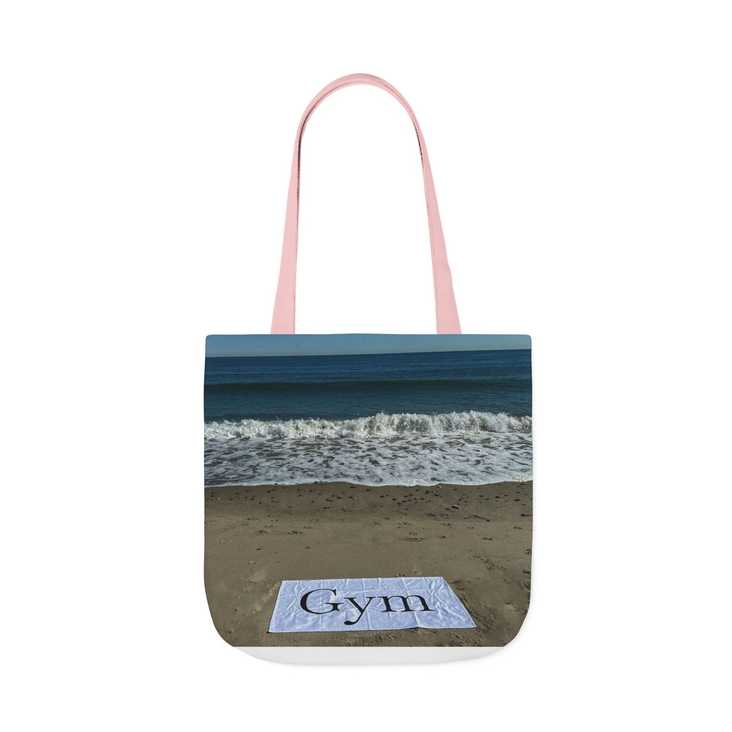 Gym Tote Bag 18” x 18” same print on each side. 5 Handle Color Options. "Beachfront Gym Bag