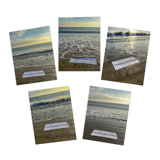 Birthday Cards 5 Pack with Envelopes.”Beachfront Birthday Cards”