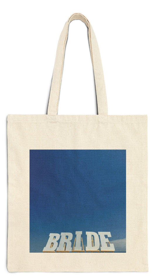 Bride Tote Bag Natural Color 15" x 16" Cotton Canvas Print on One Side. "Bright Sky Bride Bag".