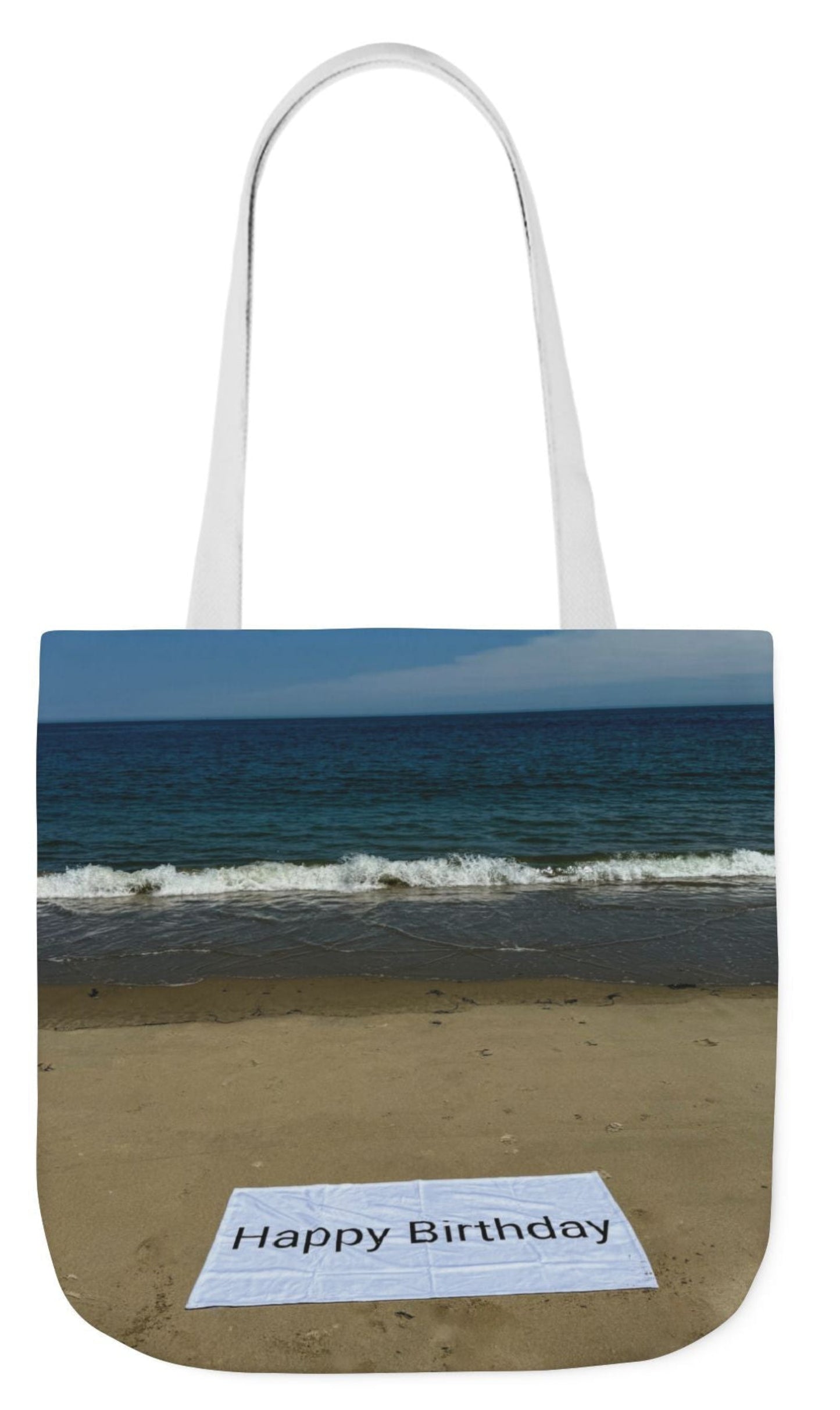 birthday tote bag with white handles 18 x 18
