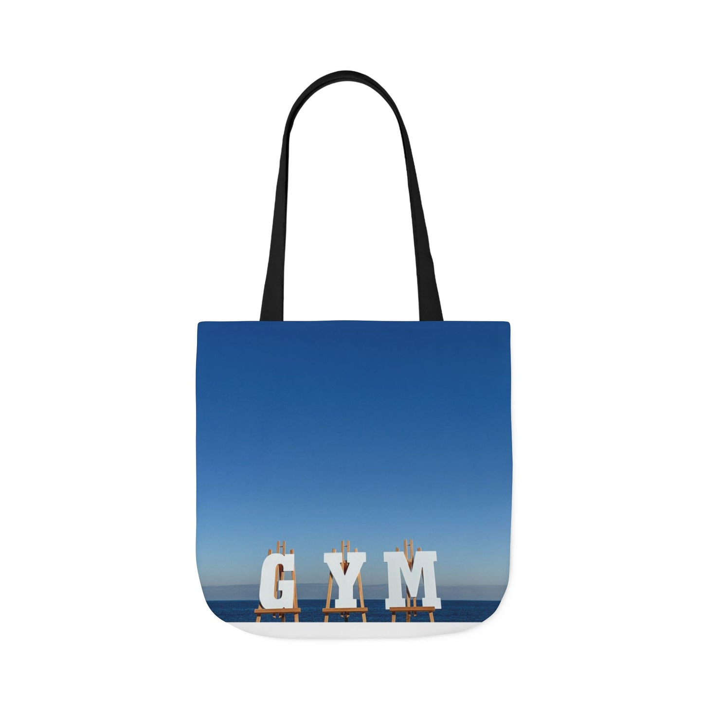 Gym Tote Bag “18 x 18” Same Print on Each Side. 4 Handle Color Options. “Seaside Gym Bag”.
