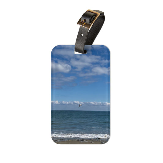 Acrylic Luggage Tag With Strap and info Card on the Back "Shore Bird Travel Tag"