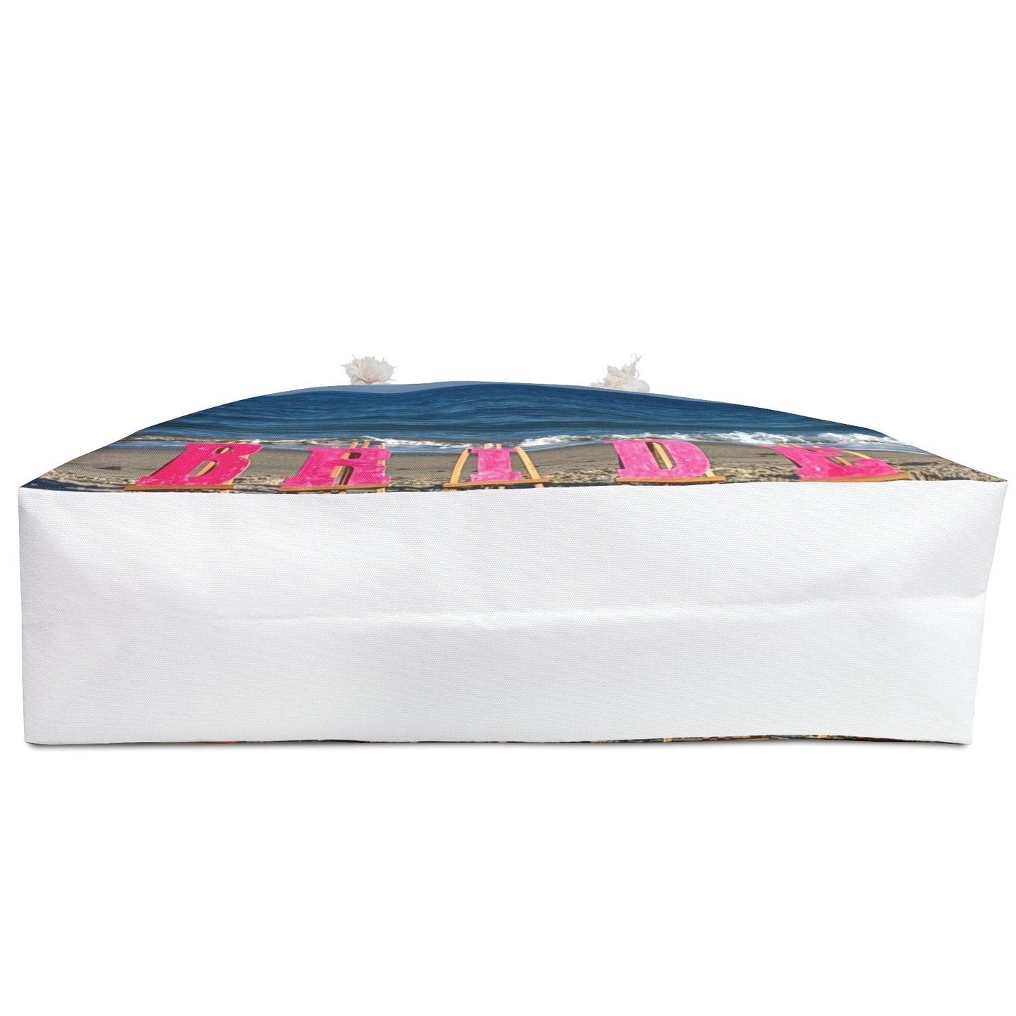 Bride Weekender Bag 24" x 13" same print on each side and rope handles. "Beach Bride Weekender Bag"
