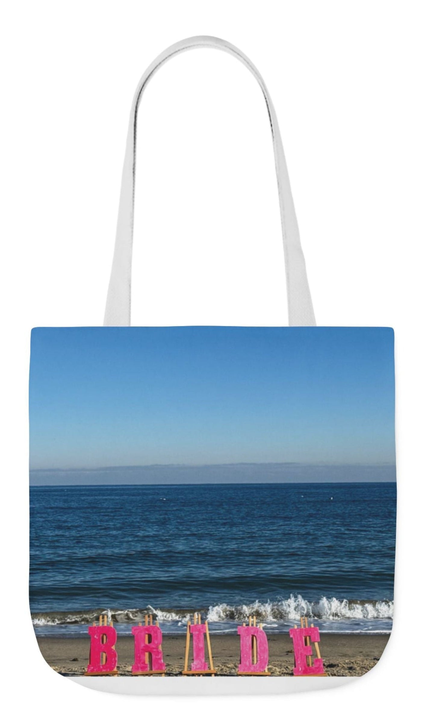 Personalized Beach Bride Bag 18" x 18" Pink or White handle choice