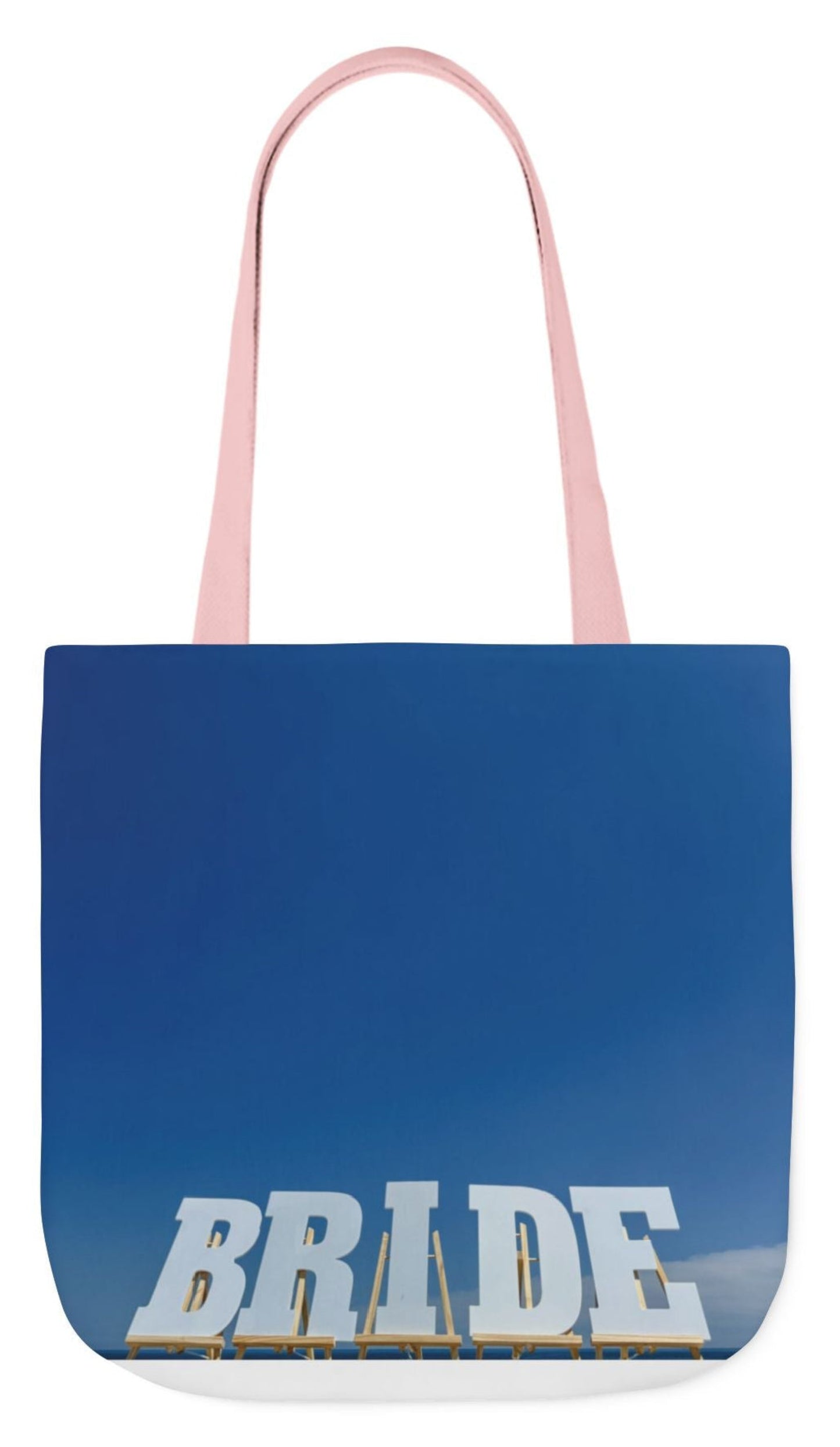 Personalized Bright Sky Bride Tote Bag- Bride Gift-Pink or White Handles