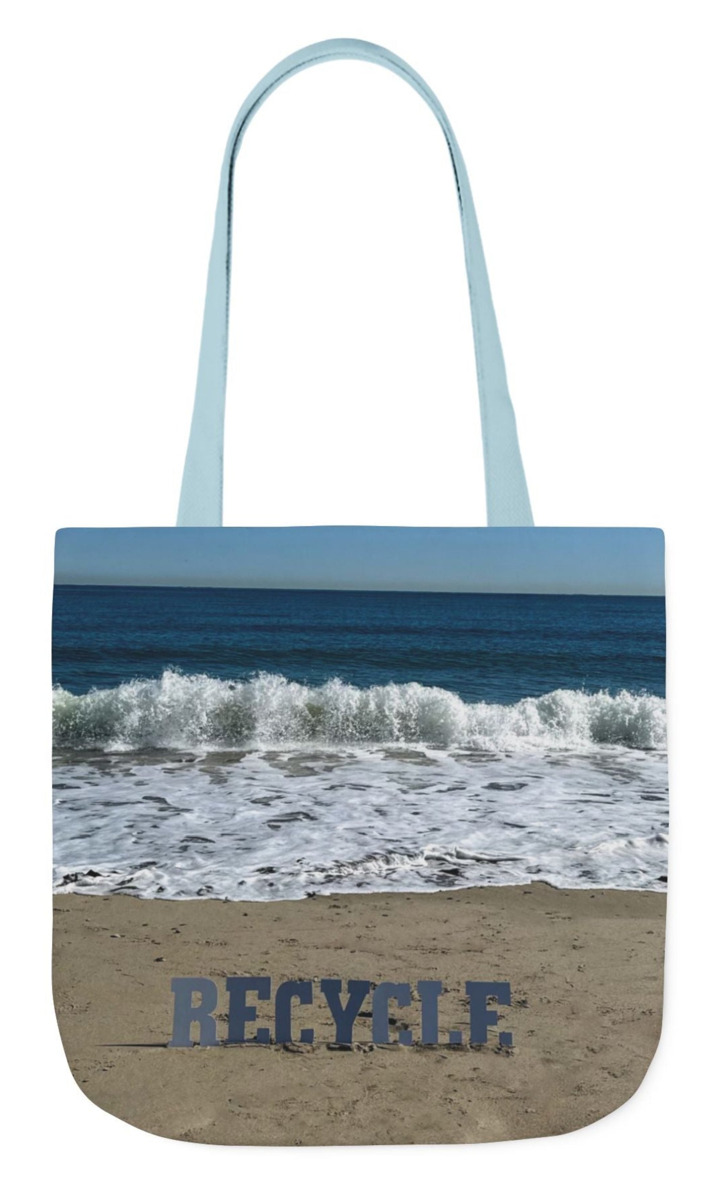 beach themed recycle tote bag