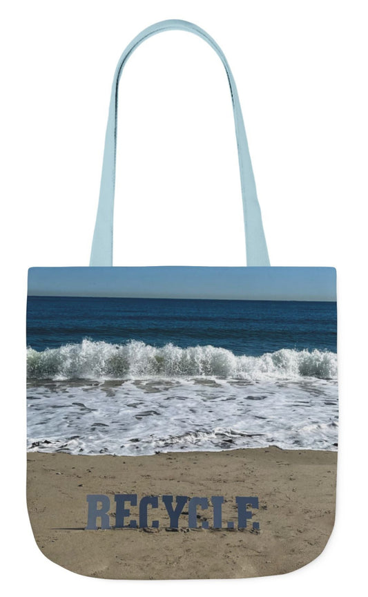 beach themed recycle tote bag