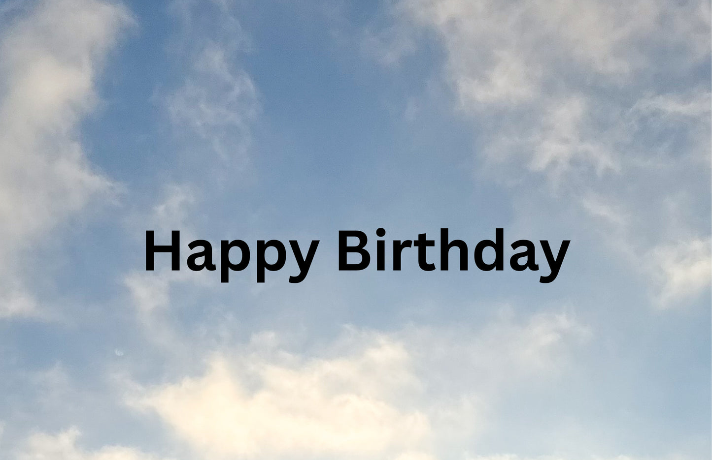 Digital Birthday Card| Happy Birthday in the clouds| Send or Print