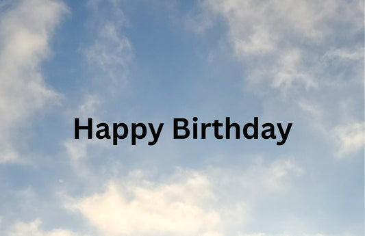 Digital Birthday Card| Happy Birthday in the clouds| Send or Print