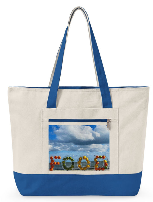 Beachy Food Tote Bag - Zippered Series