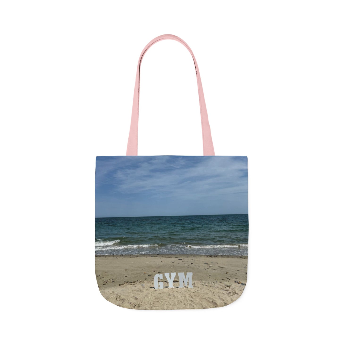 Gym Tote Bag 18” x 18” Same Print on Each Side. 4 Different Handle Color Options. “Beach Gym Bag”