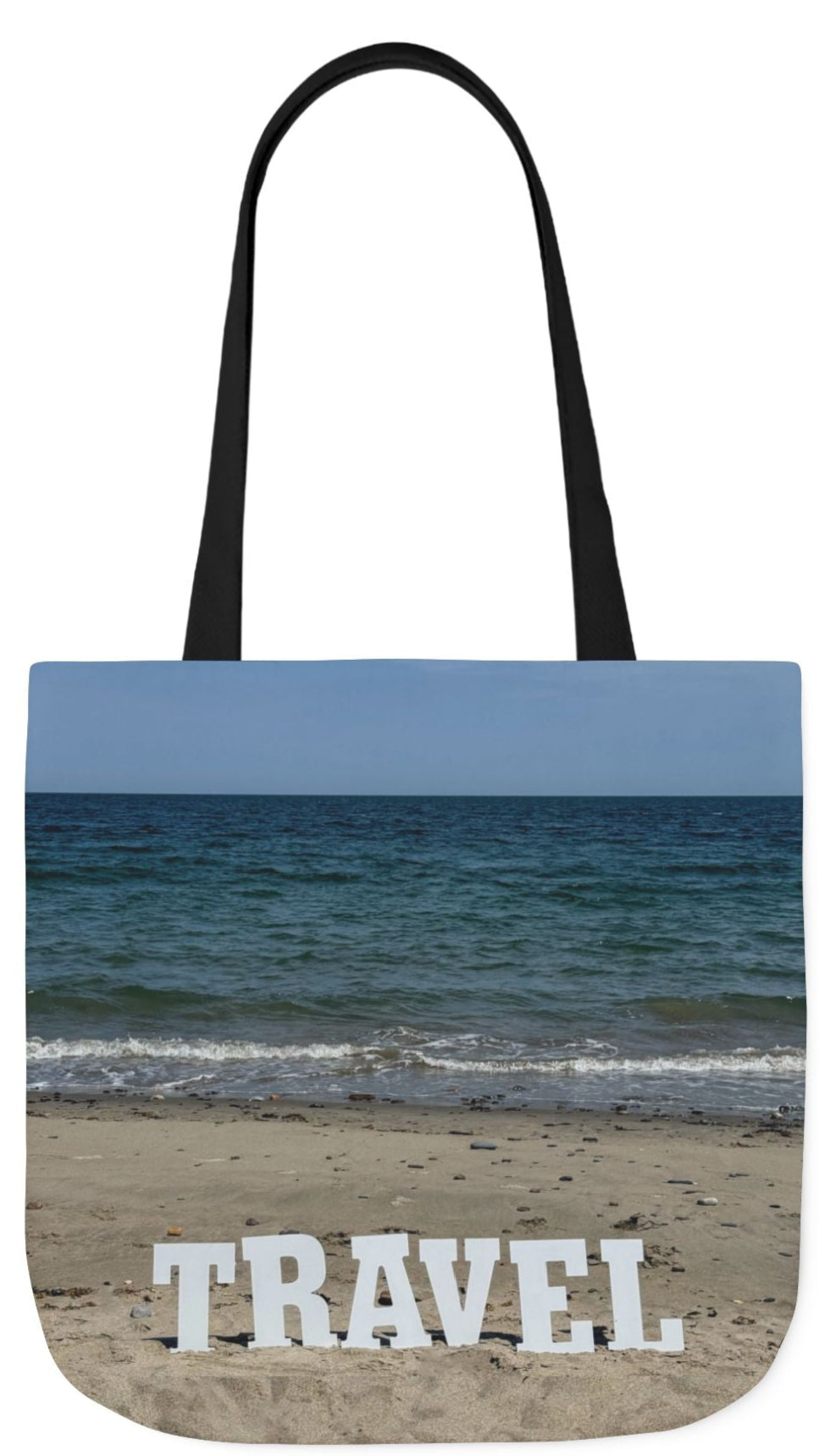 Travel Tote Bag 18” x 18” Same Allover Print on Each Side. 4 Different Handle Color Options. “Beach Travel Bag”
