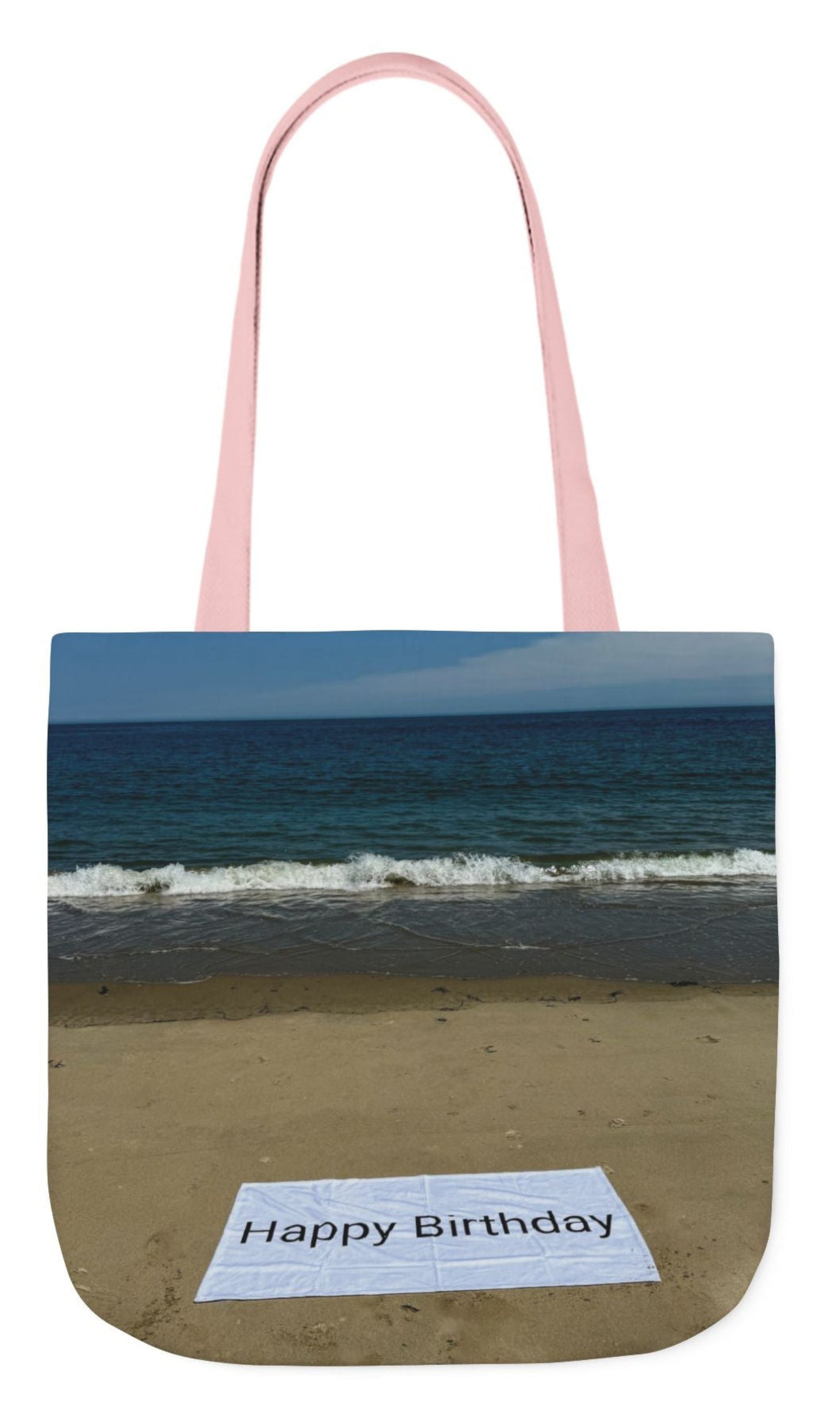 birthday tote bag with pink handles 18 x 18