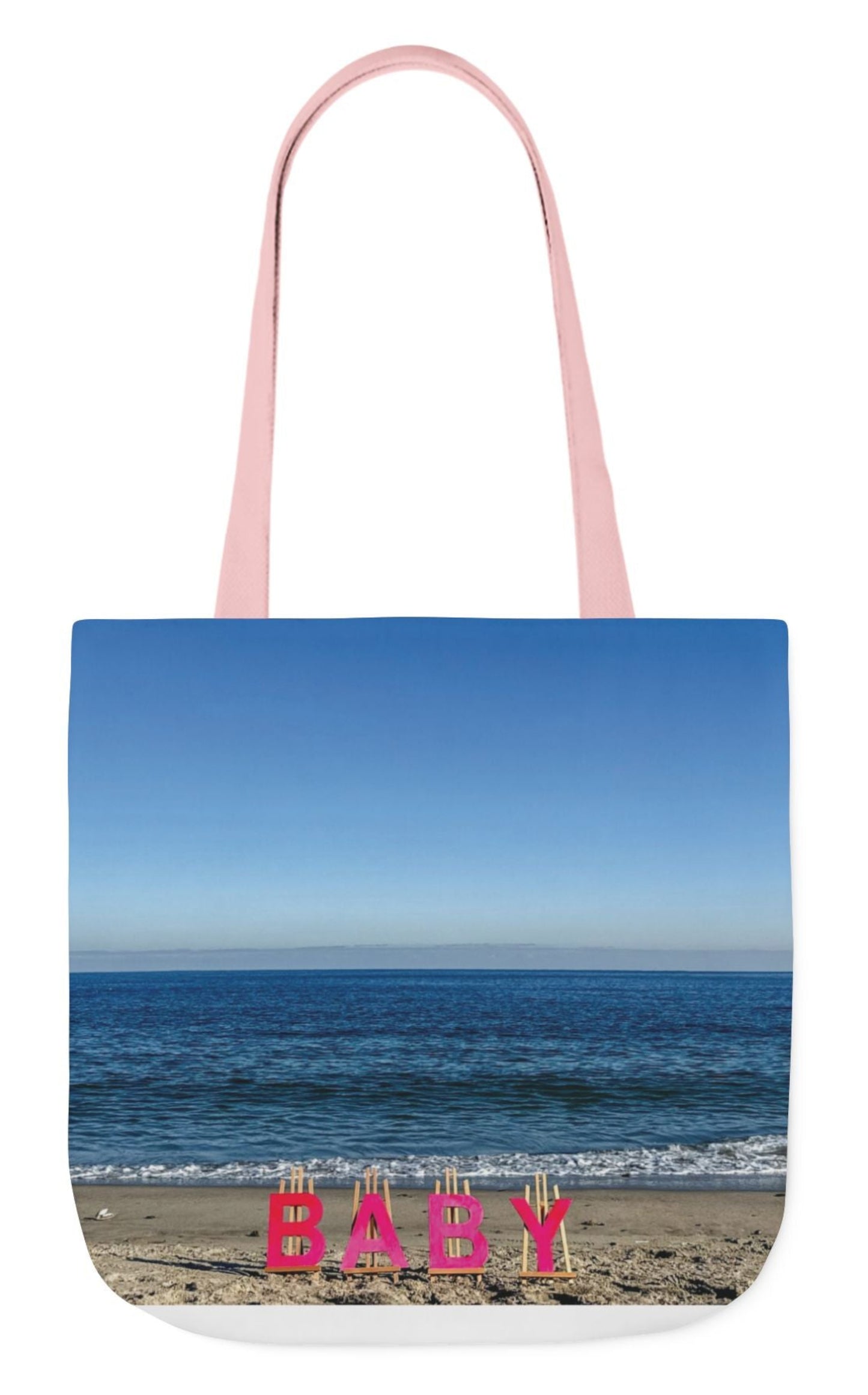 personalized baby girl tote bag pink handles 18" x 18"