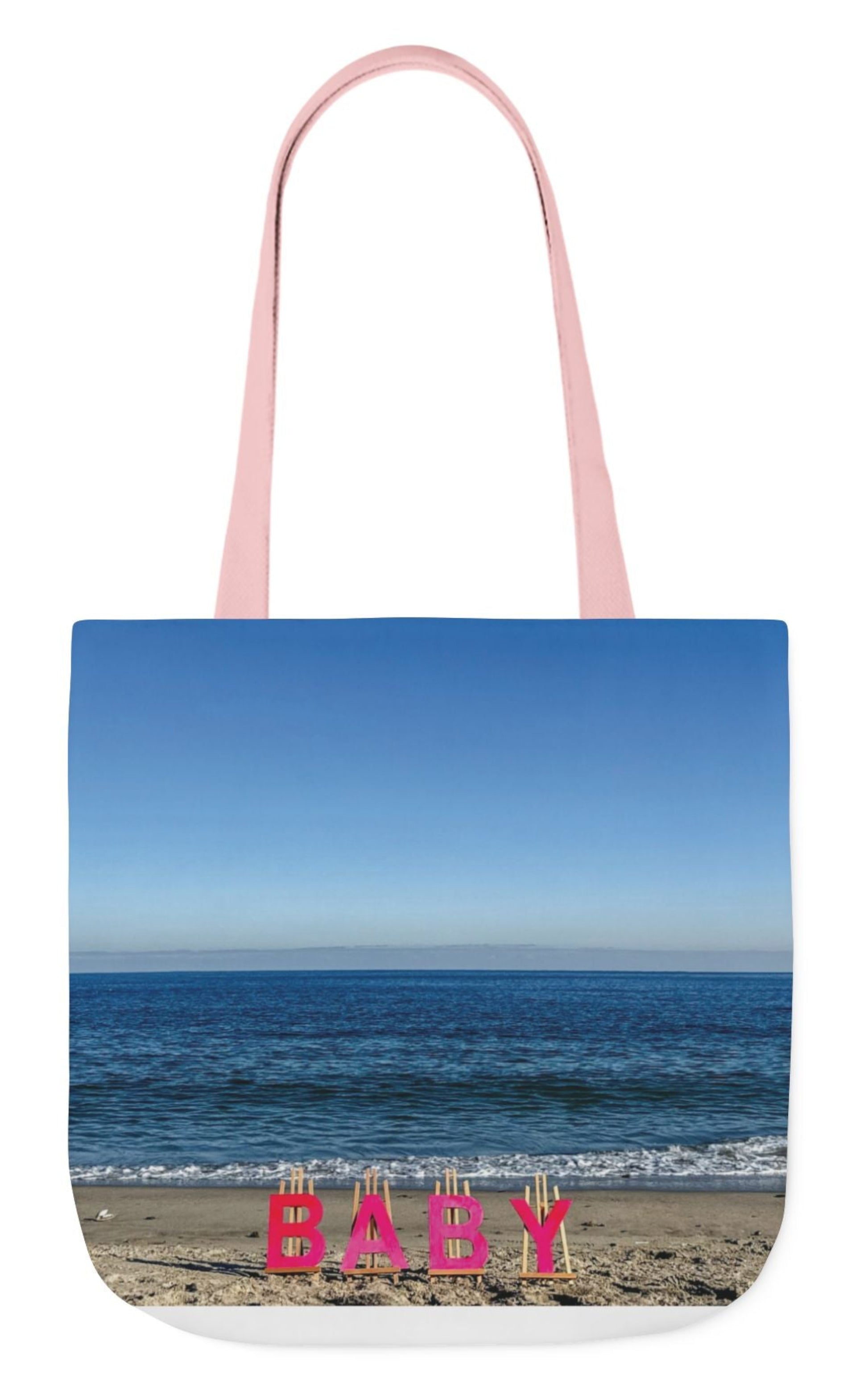 personalized baby girl tote bag pink handles 18" x 18"