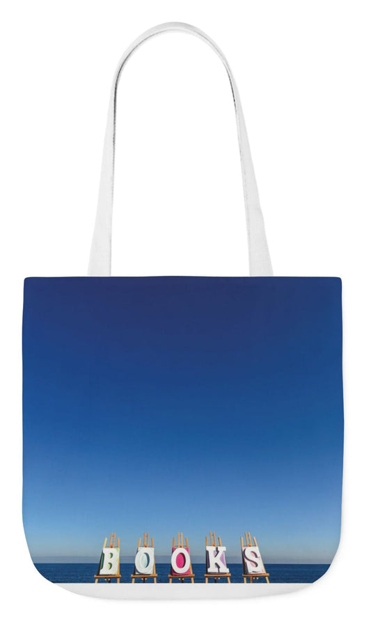book tote bag 18 x 18 white handles