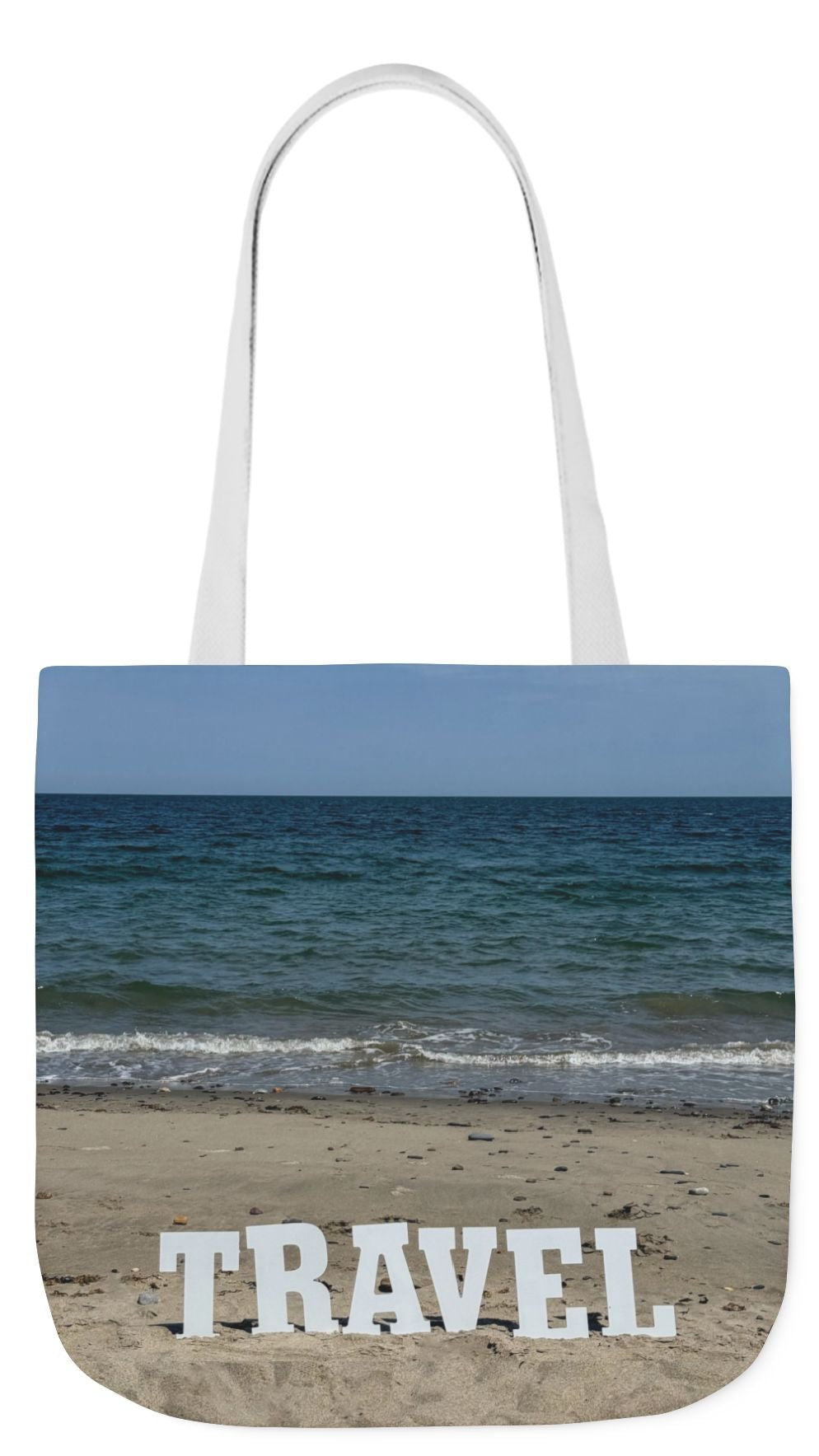 Travel Tote Bag 18” x 18” Same Print on Each Side. 4 Different Handle Color Options. “Beach Travel Bag Personalized"