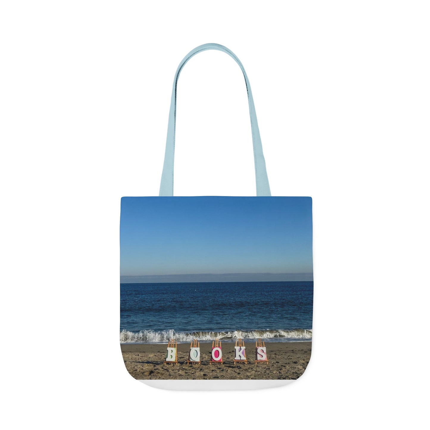 Book Tote Bag 18” x 18” different print on each side.5 Handle Color Options. “Seaside & Beachfront Book Tote Bag”