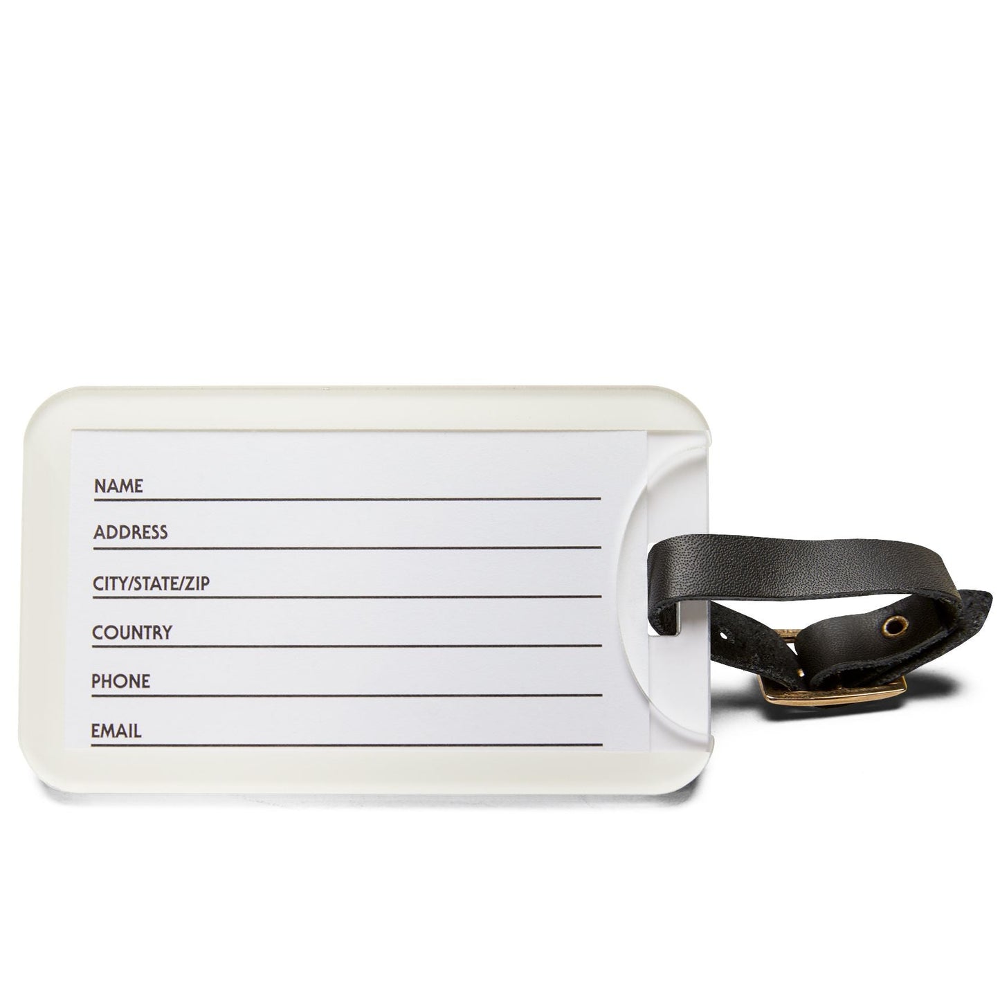 Acrylic Luggage Tag With Strap and info Card on the Back. (Personalized) "Seaside Travel Tag"