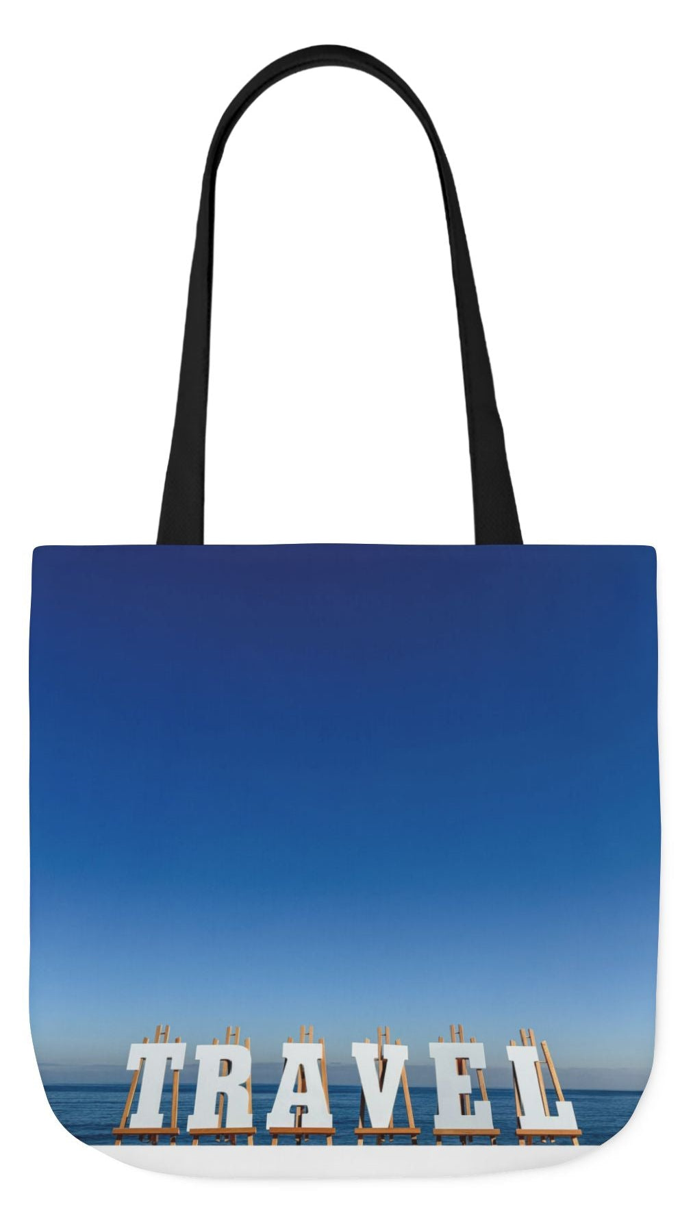 Travel Tote Bag 18” x 18” different print on each side. 5 Handle Color Choices. "Seaside & Beach Travel Bag"